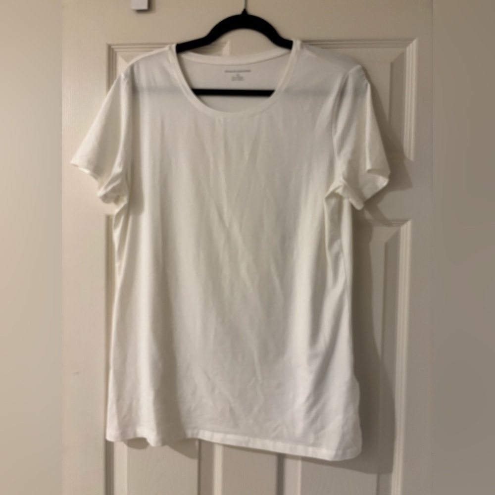 Amazon Essentials Fitted White Short Sleeve Tee Large